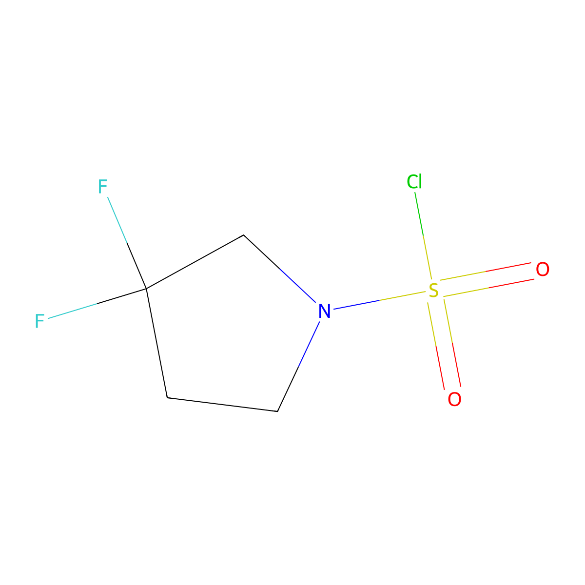 3,3-Difluoropyrrolidine-1-sulfonyl chloride molecular structure, CAS 1187160-31-1