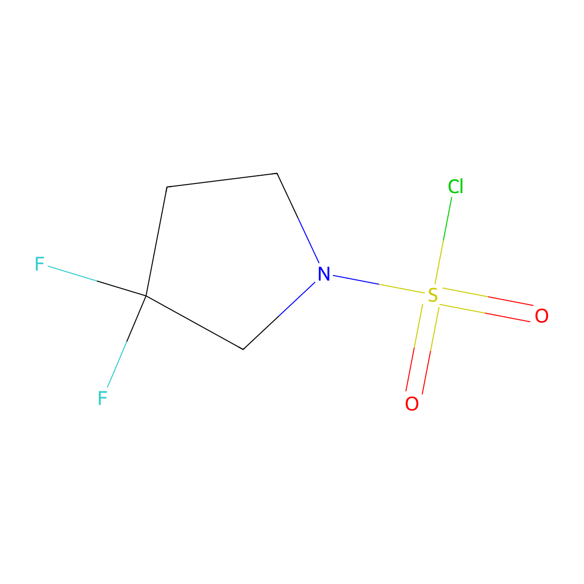 3,3-Difluoropyrrolidine-1-sulfonyl chloride molecular structure, CAS 1187160-31-1