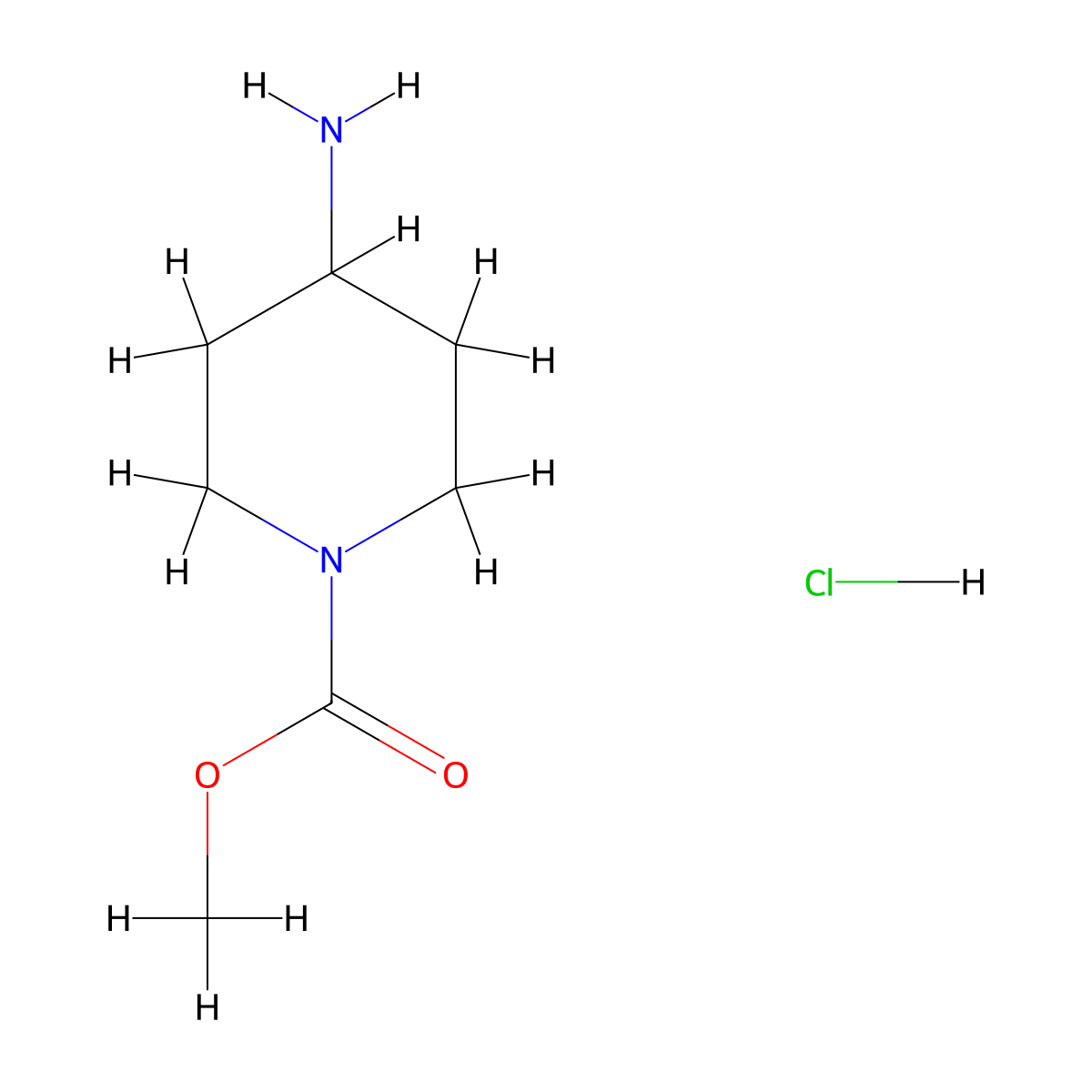 Methyl 4-aminopiperidine-1-carboxylate hydrochloride molecular structure, CAS 1187160-88-8