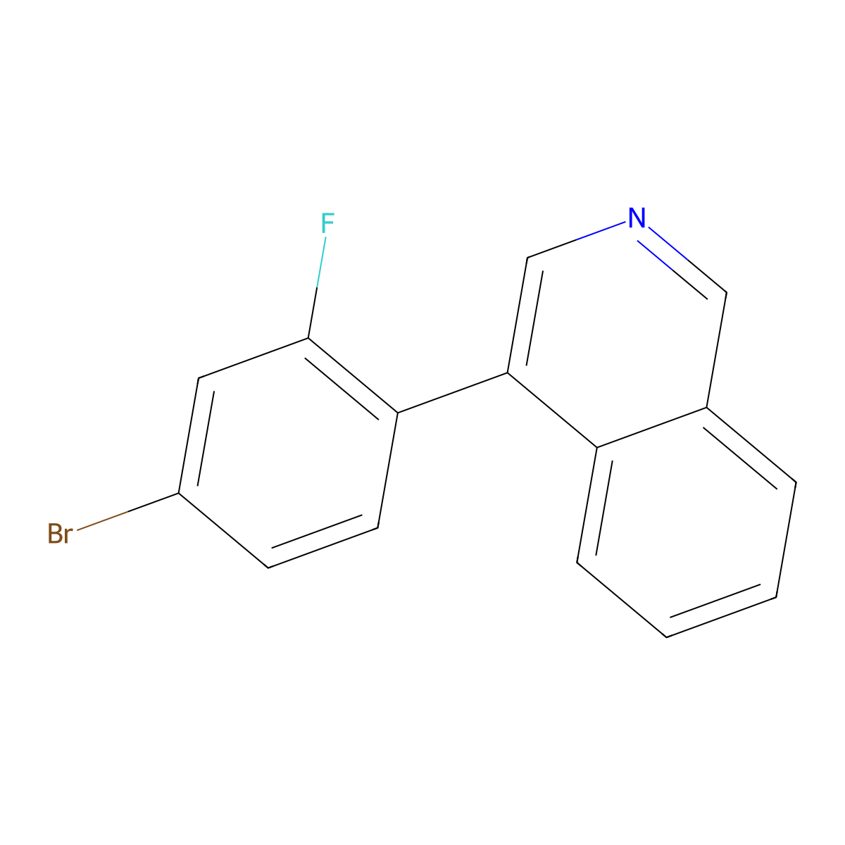 4-(4-Bromo-2-fluorophenyl)isoquinoline molecular structure, CAS 1187163-16-1