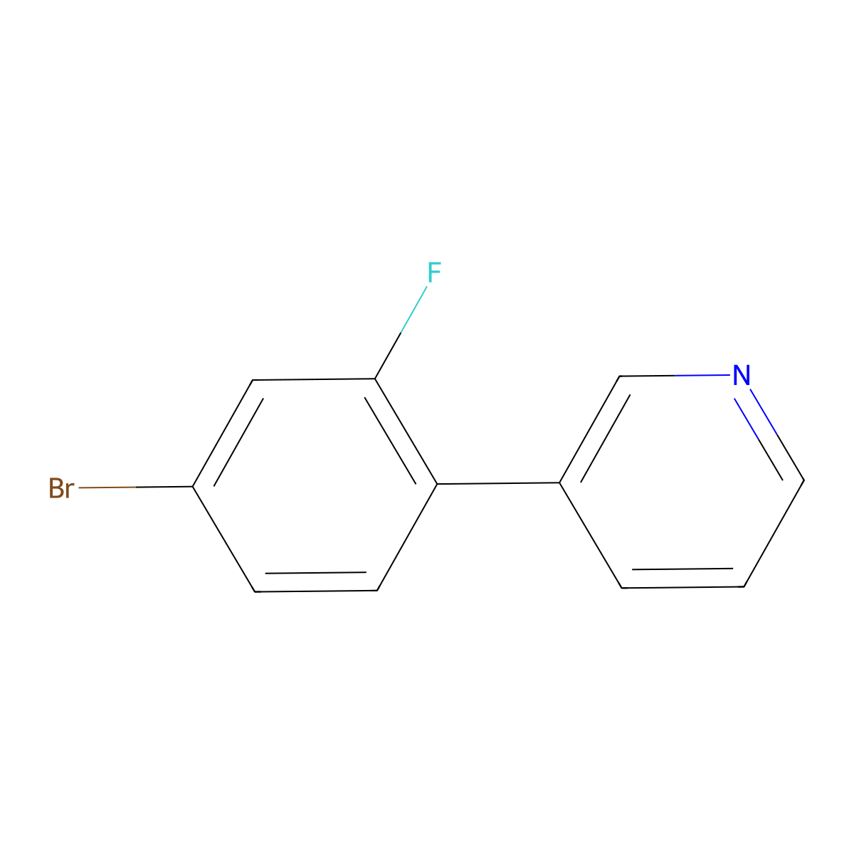 3-(4-Bromo-2-fluorophenyl)pyridine molecular structure, CAS 1187163-18-3