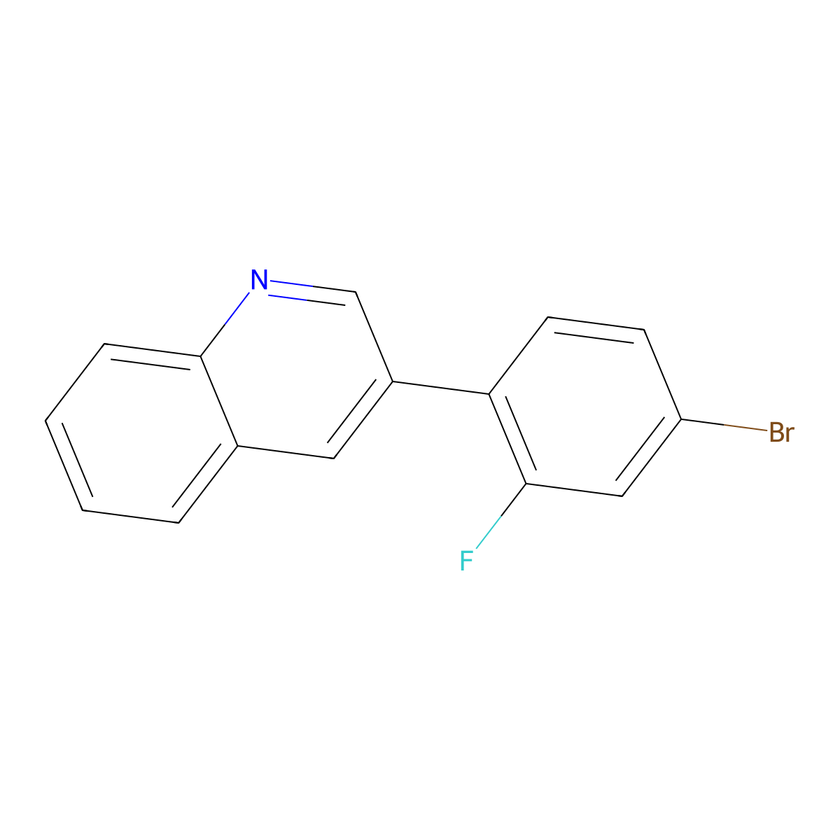 3-(4-Bromo-2-fluorophenyl)quinoline molecular structure, CAS 1187163-19-4