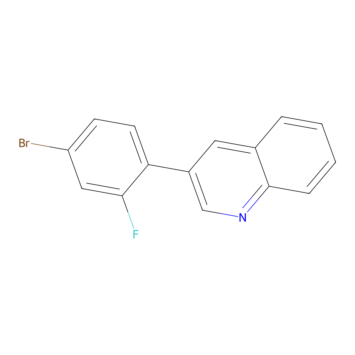 3-(4-Bromo-2-fluorophenyl)quinoline molecular structure, CAS 1187163-19-4