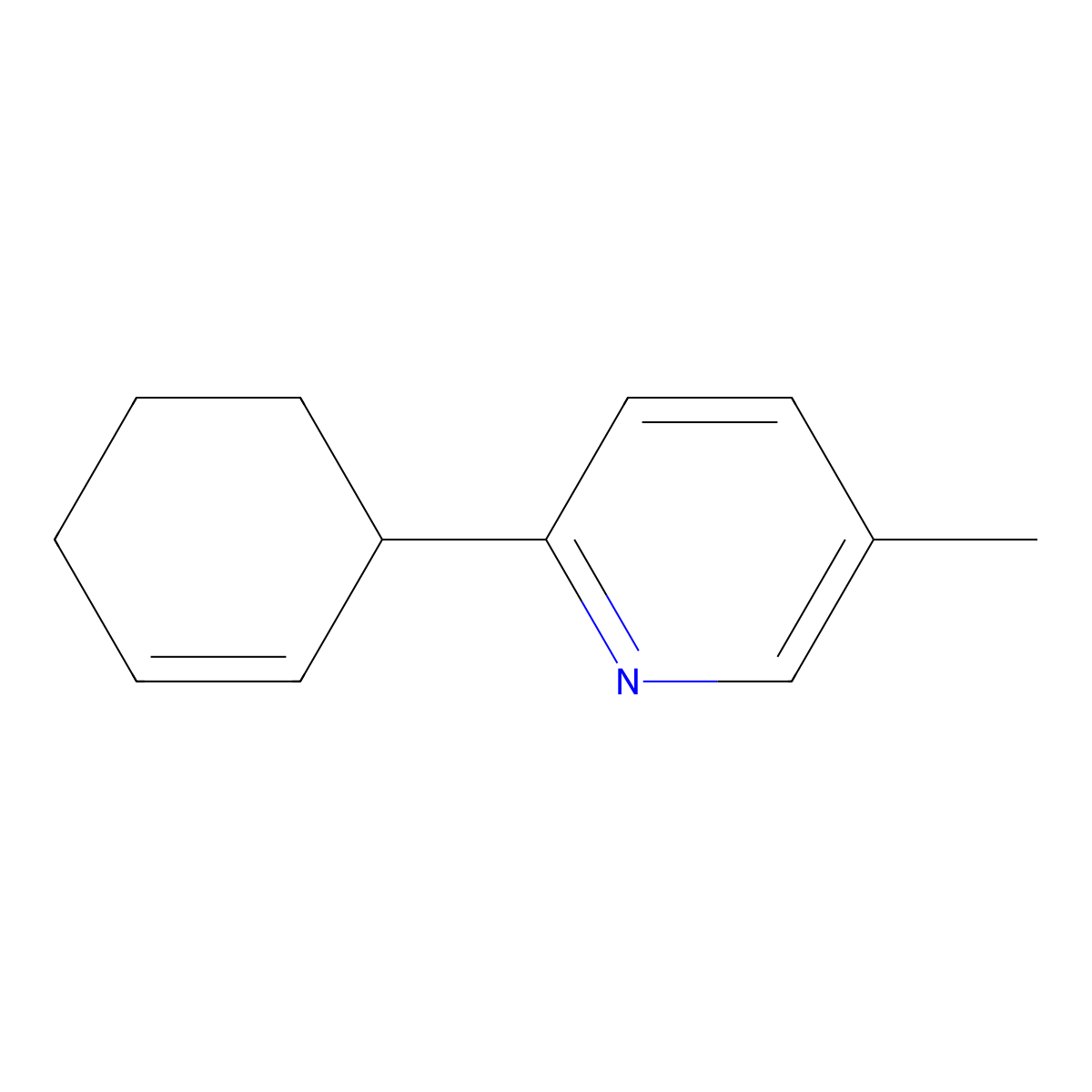 2-(2-Cyclohexenyl)-5-methylpyridine molecular structure, CAS 1187163-22-9