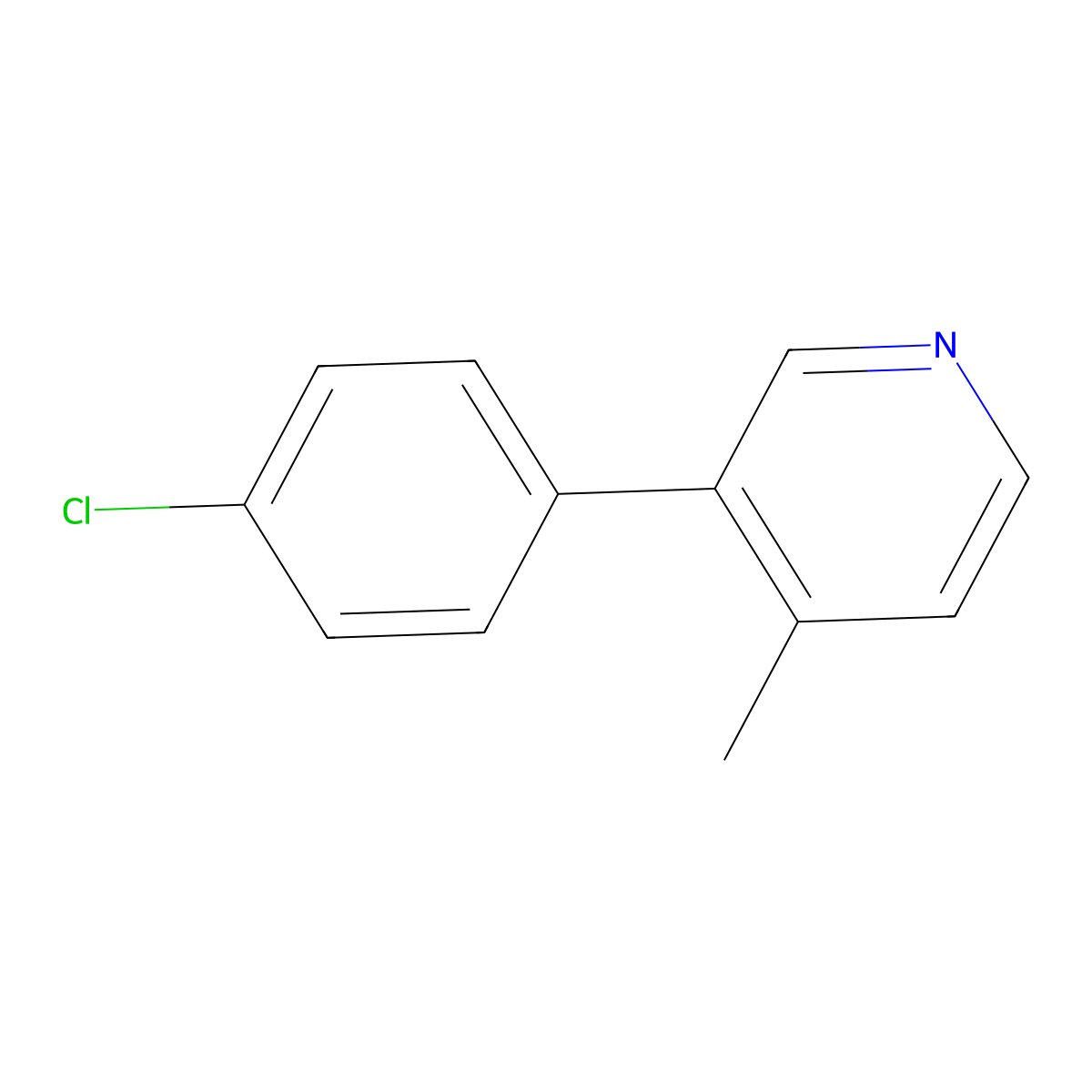 3-(4-Chlorophenyl)-4-methylpyridine molecular structure, CAS 1187163-33-2