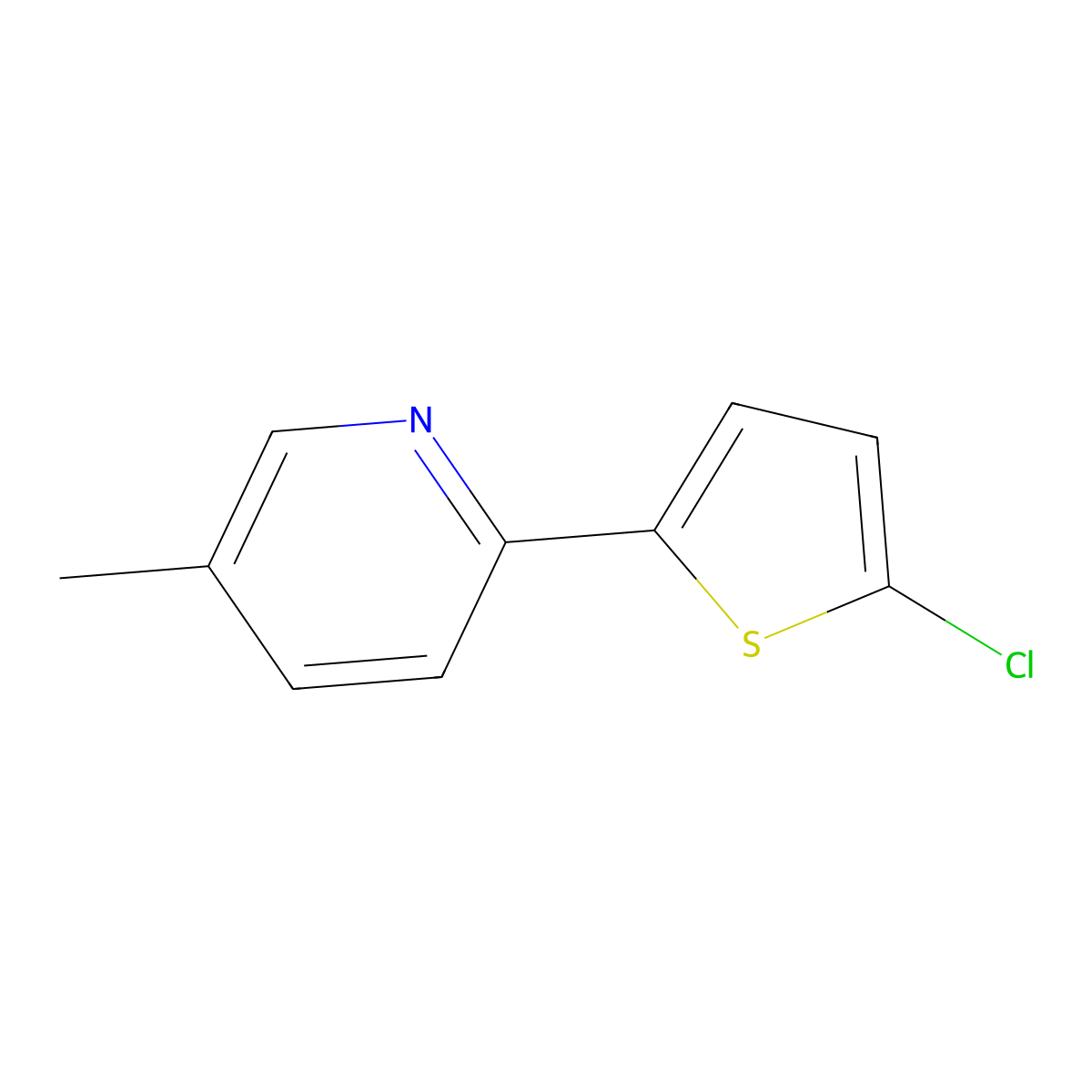 2-(5-Chloro-2-thienyl)-5-methylpyridine molecular structure, CAS 1187163-39-8