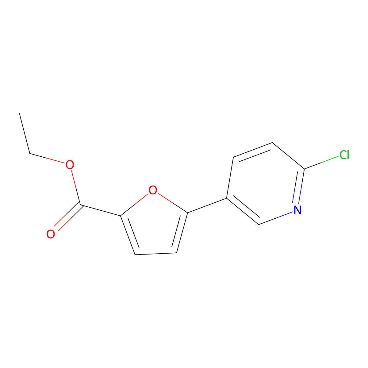 Ethyl 5-(2-Chloro-5-pyridyl)-2-furoate molecular structure, CAS 1187163-40-1