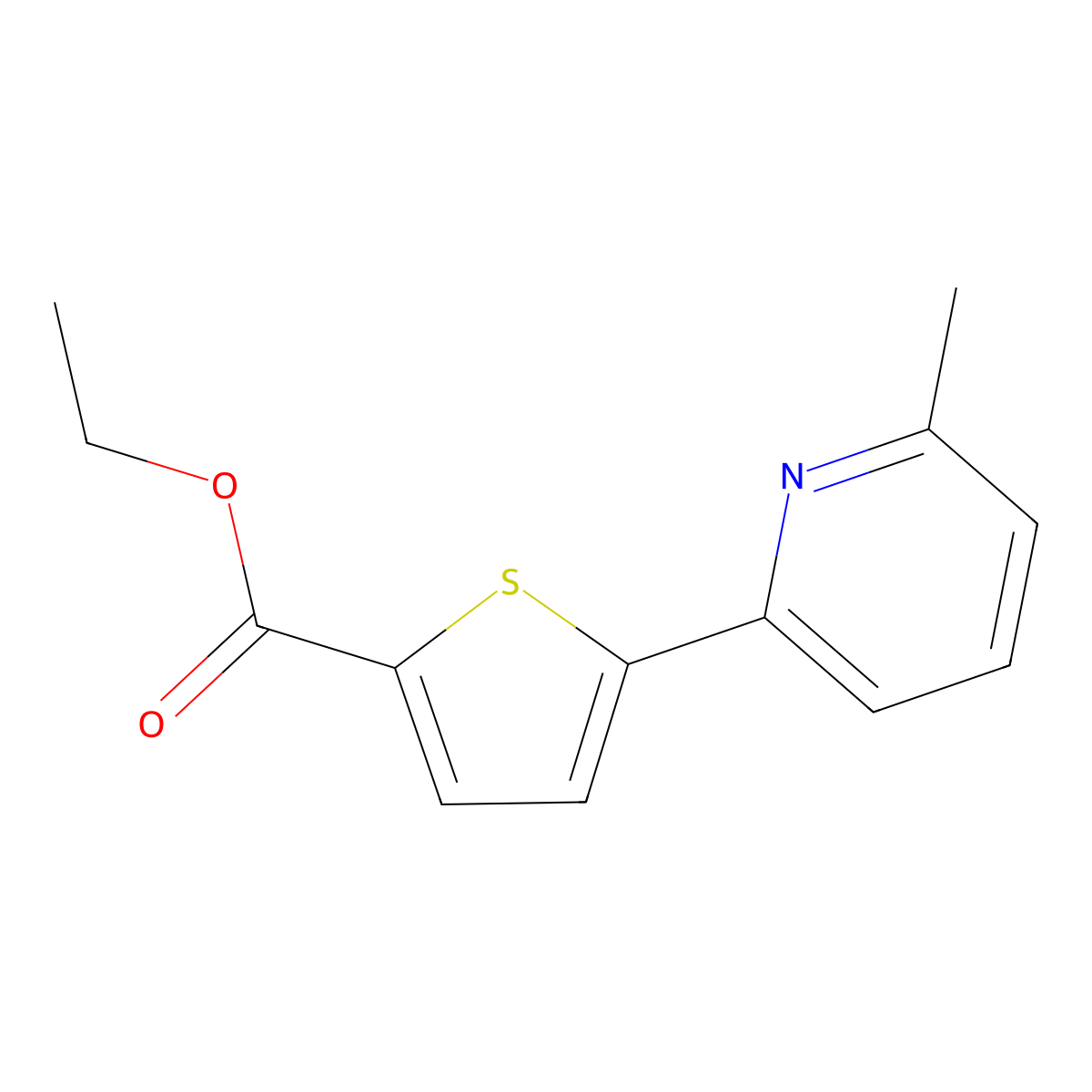 Ethyl 5-(6-Methylpyridin-2-yl)thiophene-2-carboxylate molecular structure, CAS 1187163-46-7