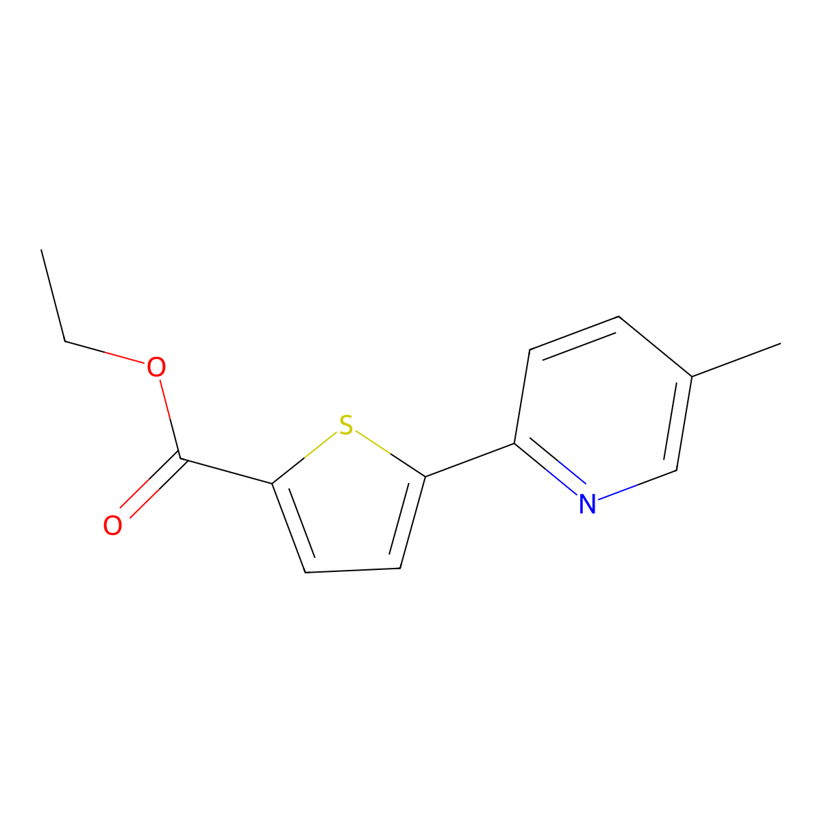 Ethyl 5-(5-Methylpyridin-2-yl)thiophene-2-carboxylate molecular structure, CAS 1187163-48-9