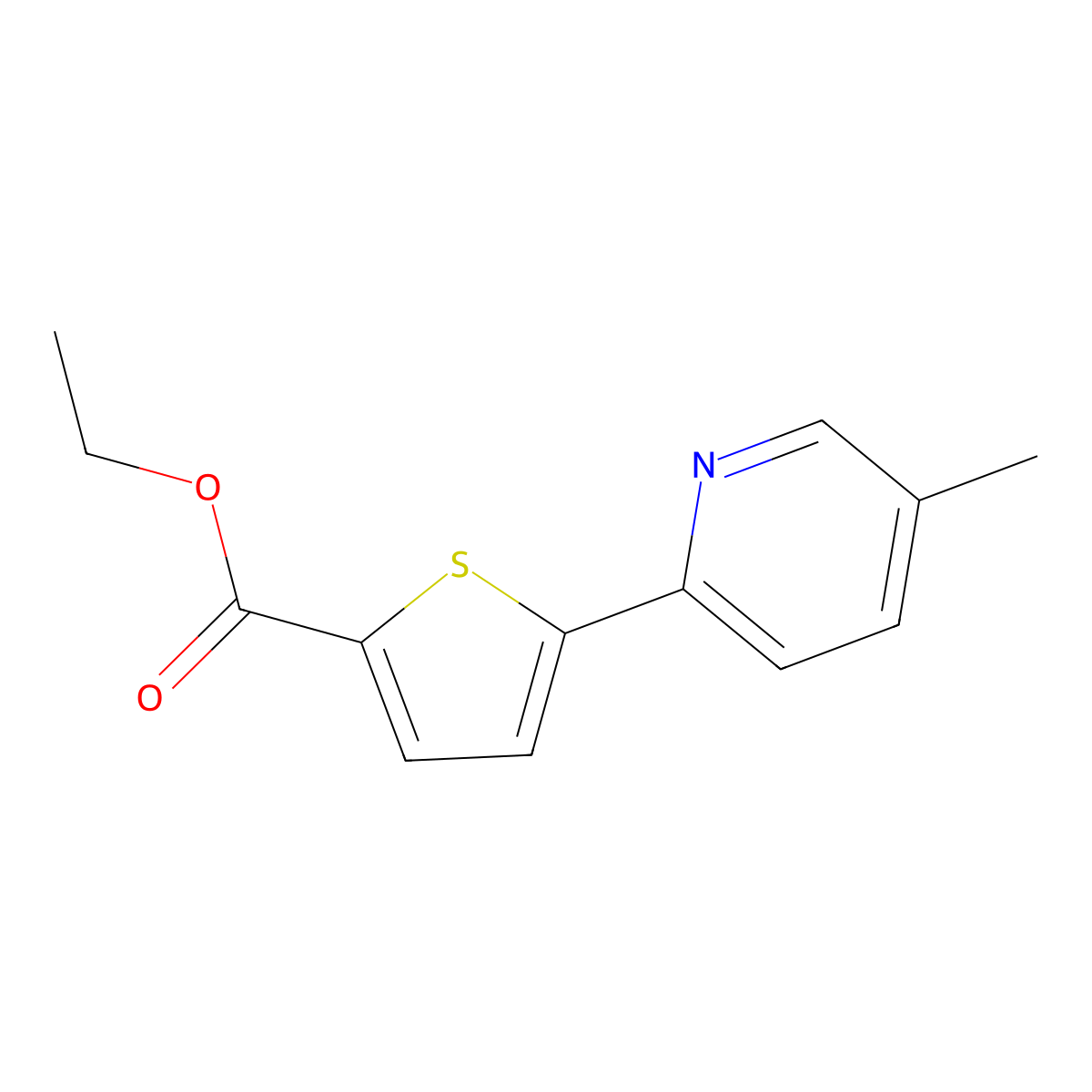 Ethyl 5-(5-Methylpyridin-2-yl)thiophene-2-carboxylate molecular structure, CAS 1187163-48-9
