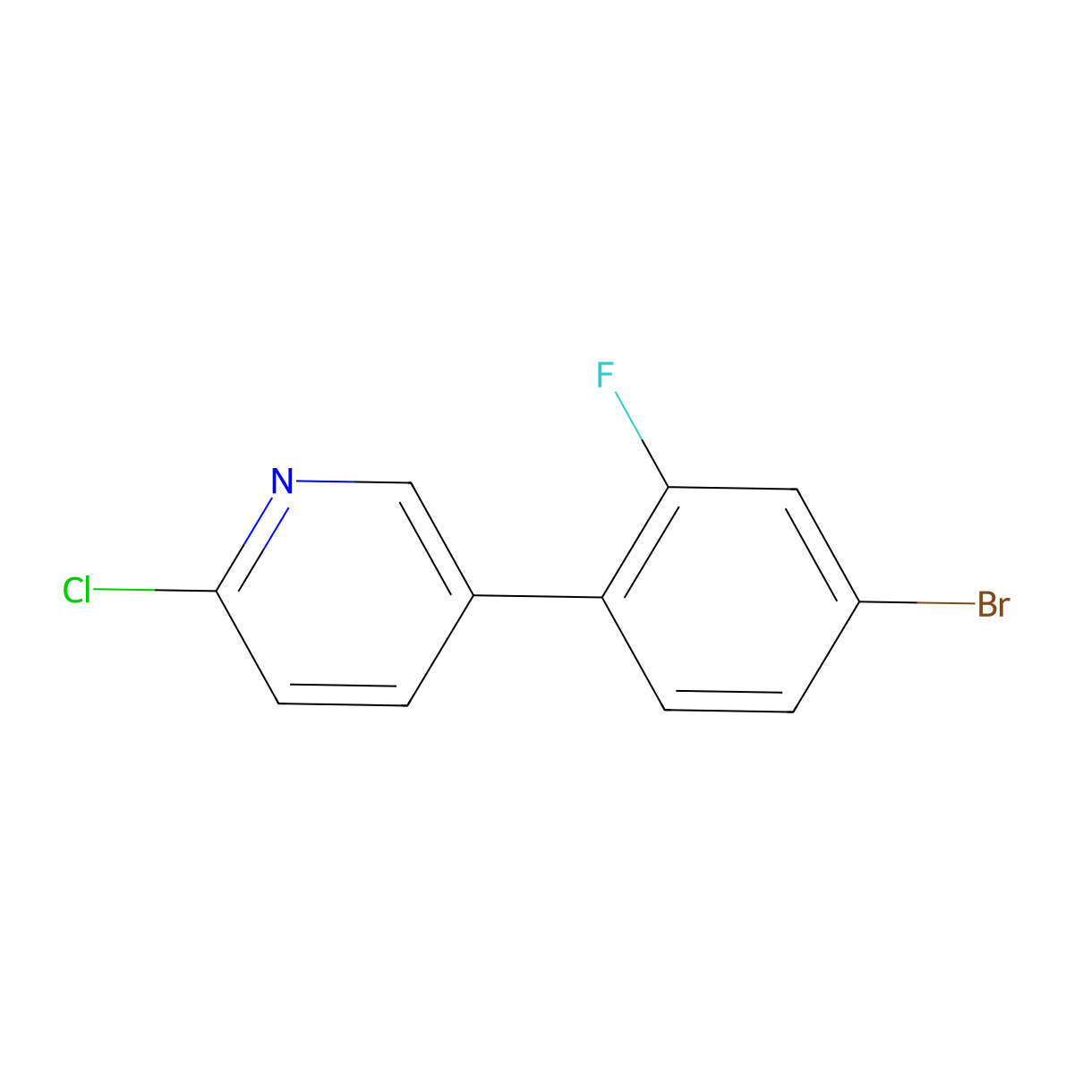 5-(4-Bromo-2-fluorophenyl)-2-chloropyridine molecular structure, CAS 1187163-49-0