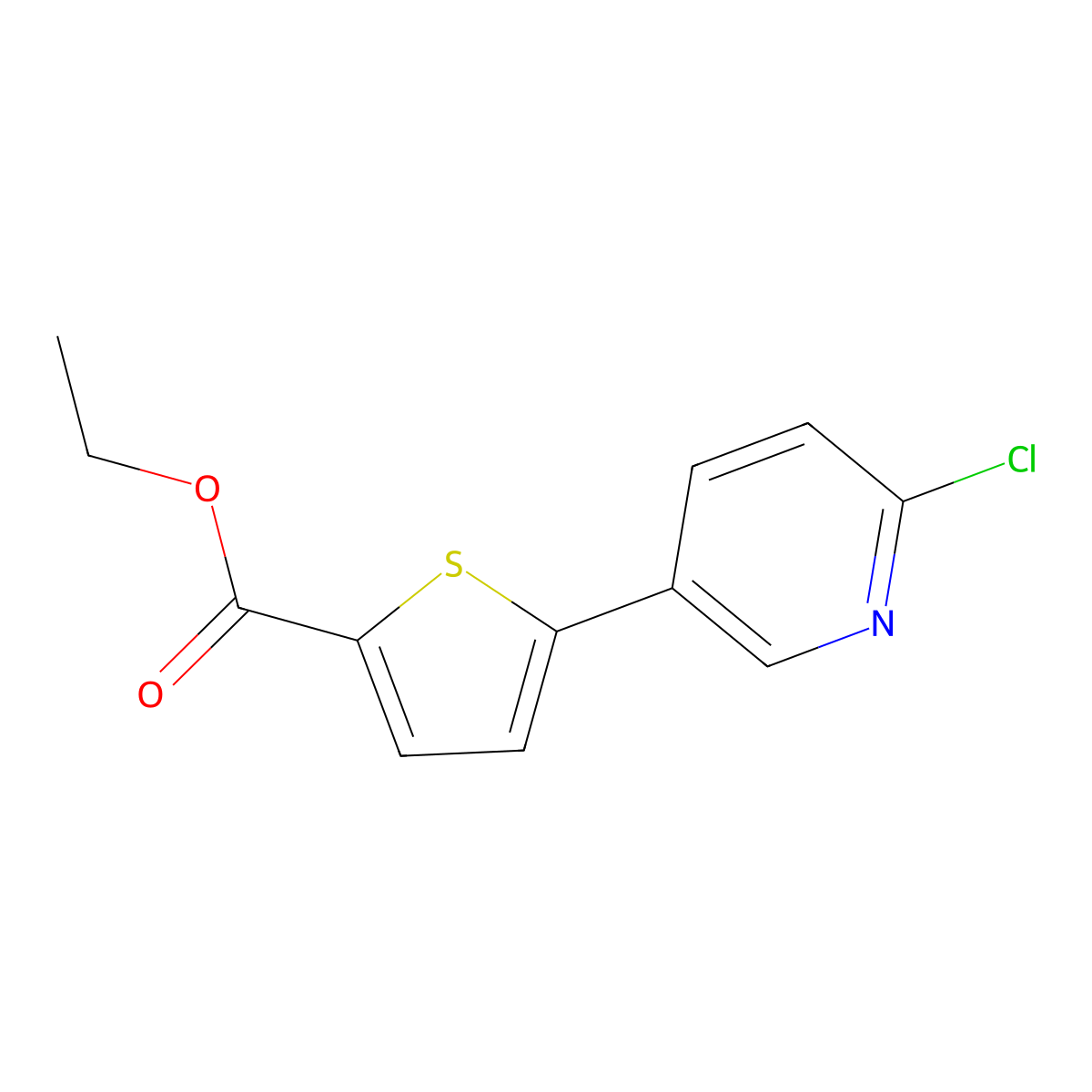 Ethyl 5-(6-Chloropyridin-3-yl)thiophene-2-carboxylate molecular structure, CAS 1187163-71-8