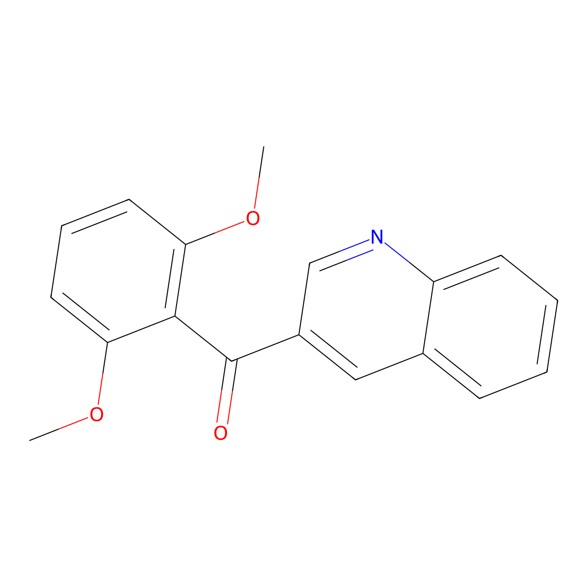 (2,6-Dimethoxyphenyl)(quinolin-3-yl)methanone molecular structure, CAS 1187163-88-7