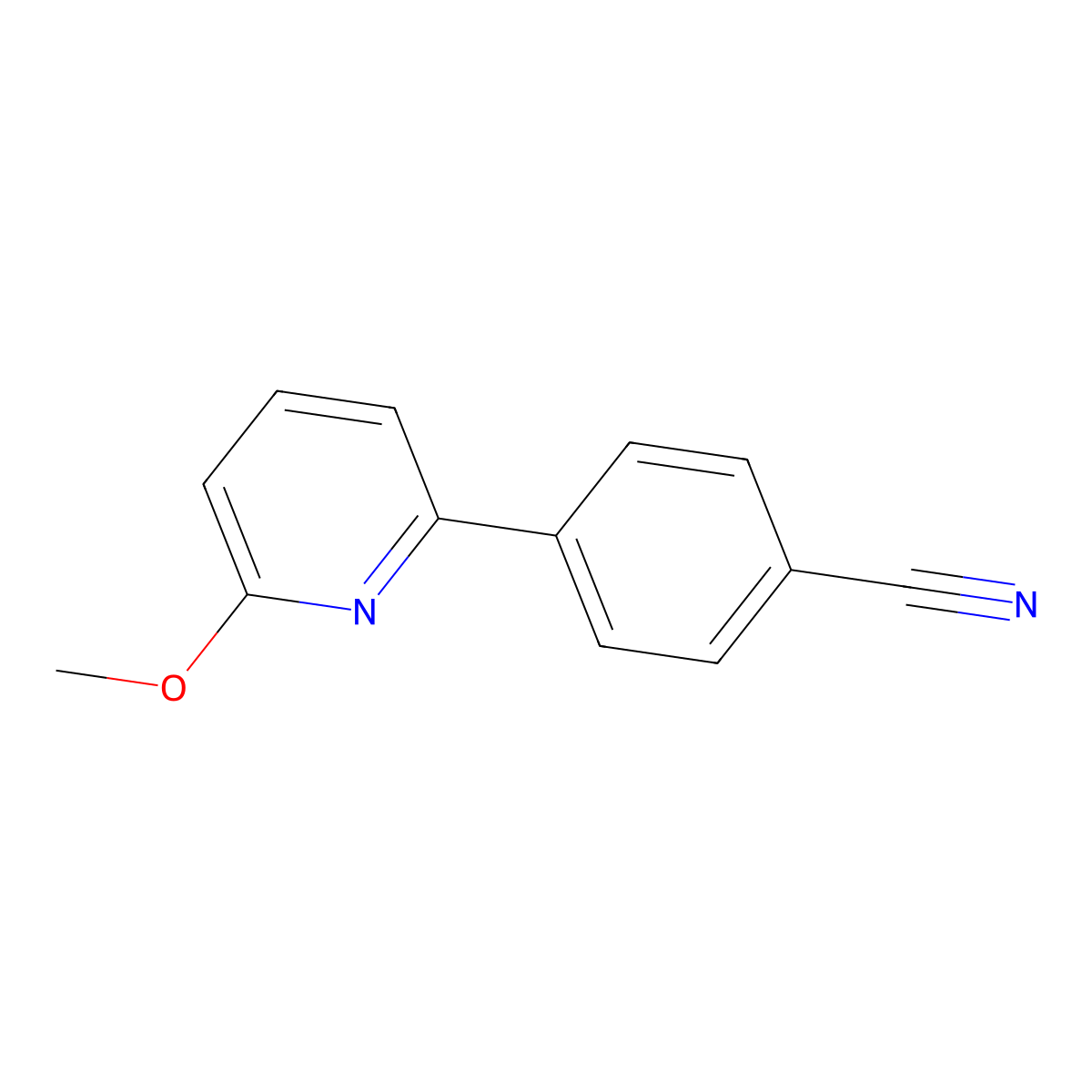 4-(6-Methoxypyridin-2-yl)benzonitrile molecular structure, CAS 1187163-92-3