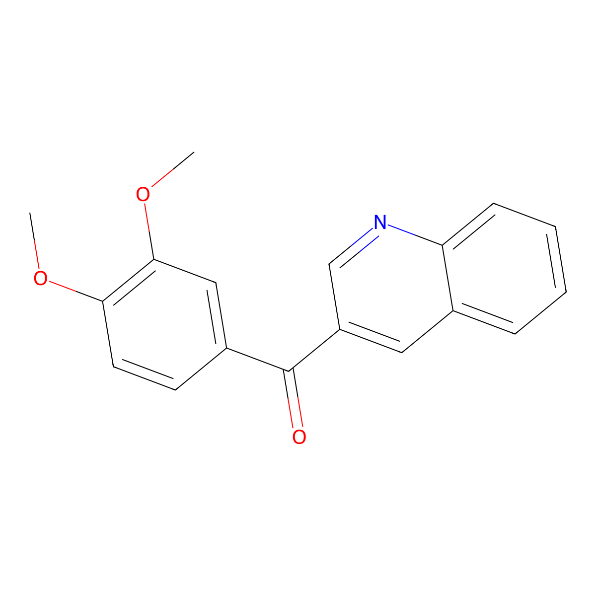 (3,4-Dimethoxyphenyl)(quinolin-3-yl)methanone molecular structure, CAS 1187164-00-6