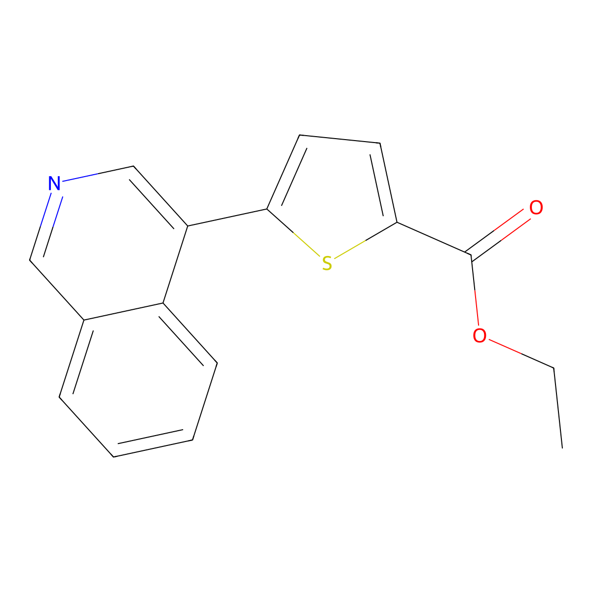 Ethyl 5-(Isoquinolin-4-yl)thiophene-2-carboxylate molecular structure, CAS 1187164-06-2
