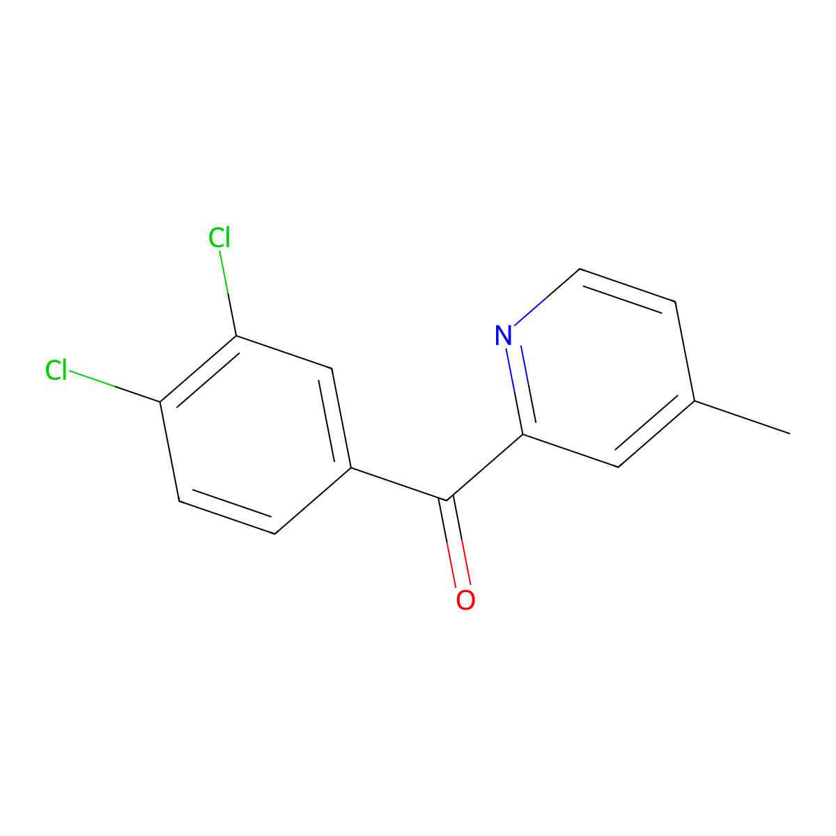 2-(3,4-Dichlorobenzoyl)-4-methylpyridine molecular structure, CAS 1187164-07-3