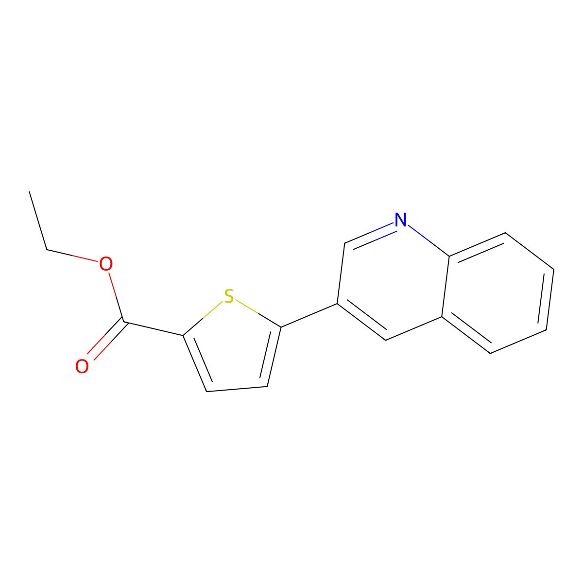 Ethyl 5-(Quinolin-3-yl)thiophene-2-carboxylate molecular structure, CAS 1187164-10-8