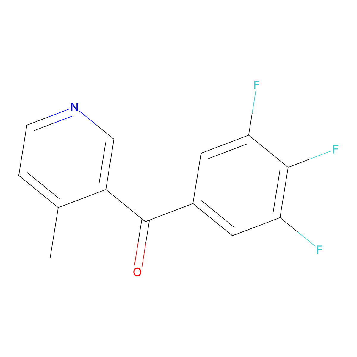 4-Methyl-3-(3,4,5-trifluorobenzoyl)pyridine molecular structure, CAS 1187164-39-1