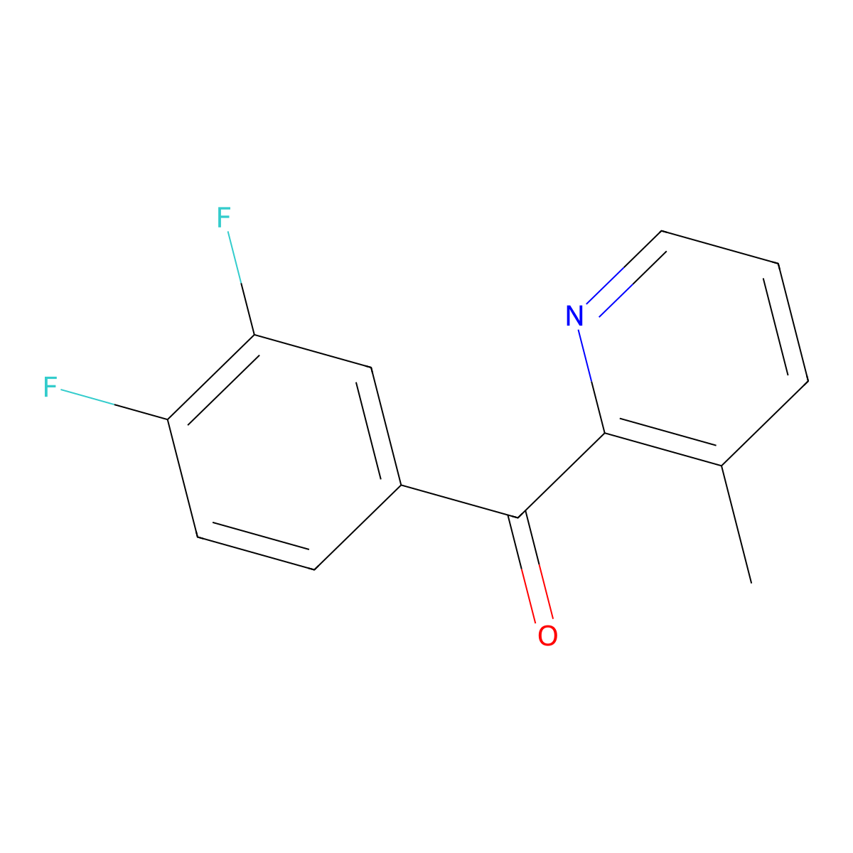 2-(3,4-Difluorobenzoyl)-3-methylpyridine molecular structure, CAS 1187164-48-2