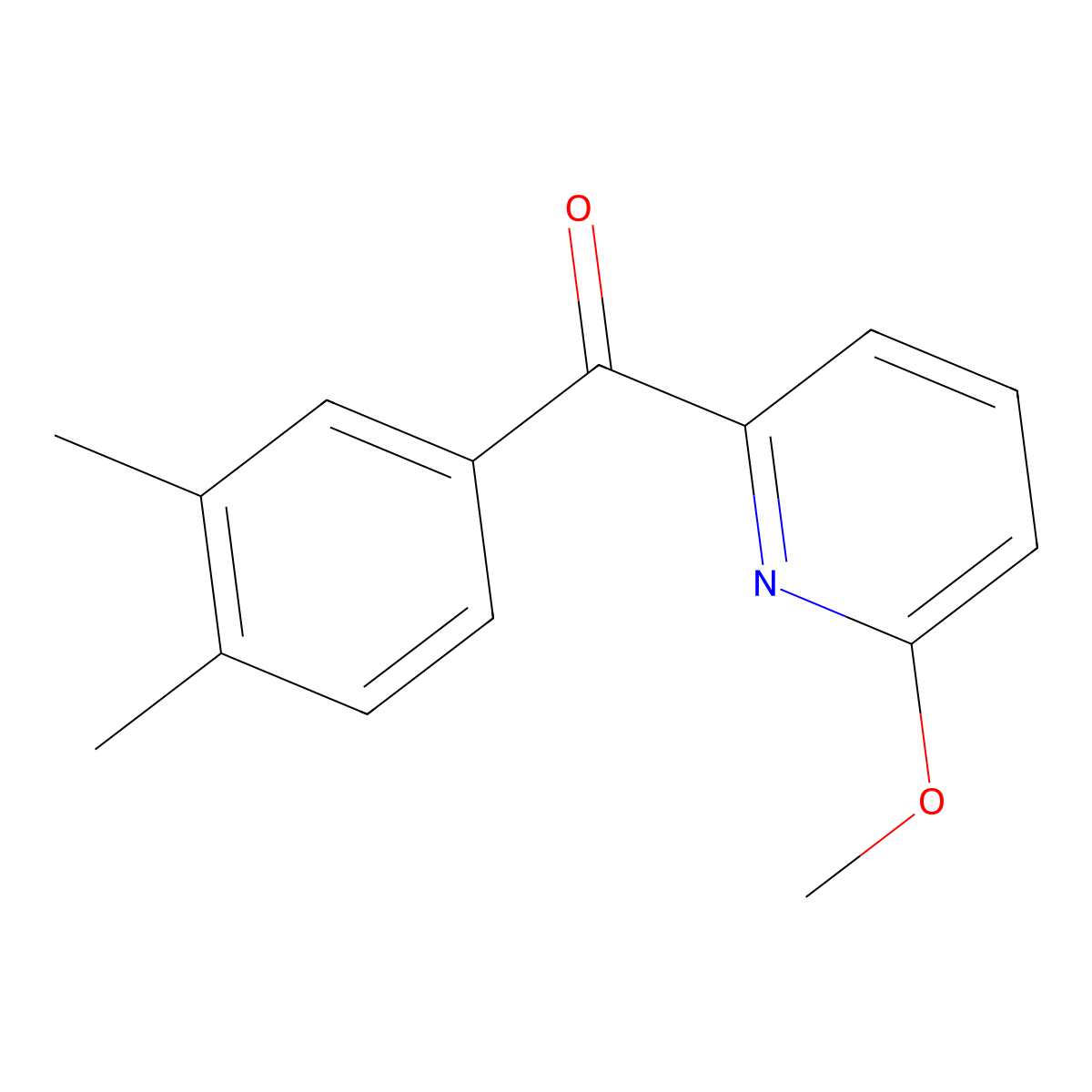 2-(3,4-Dimethylbenzoyl)-6-methoxypyridine molecular structure, CAS 1187164-51-7