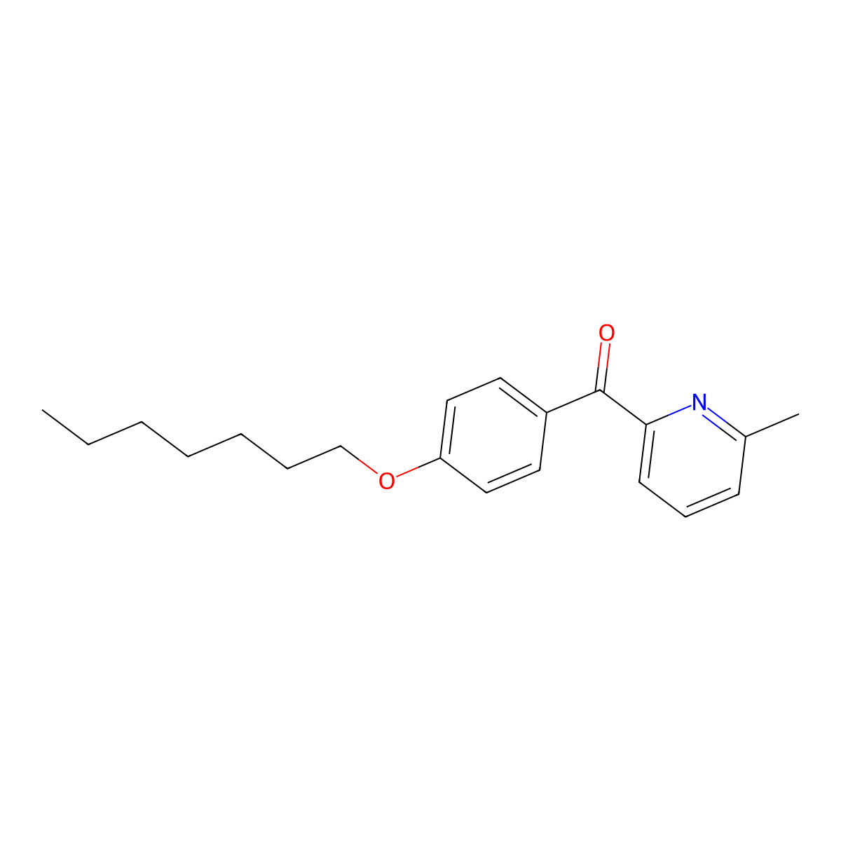 2-(4-Heptyloxybenzoyl)-6-methylpyridine molecular structure, CAS 1187164-53-9