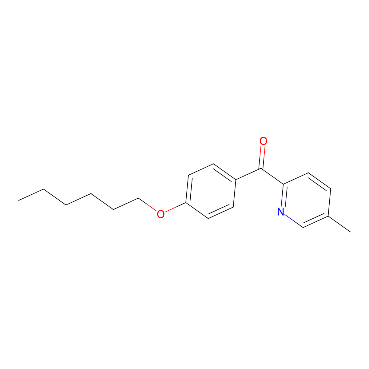 2-(4-Hexyloxybenzoyl)-5-methylpyridine molecular structure, CAS 1187164-60-8