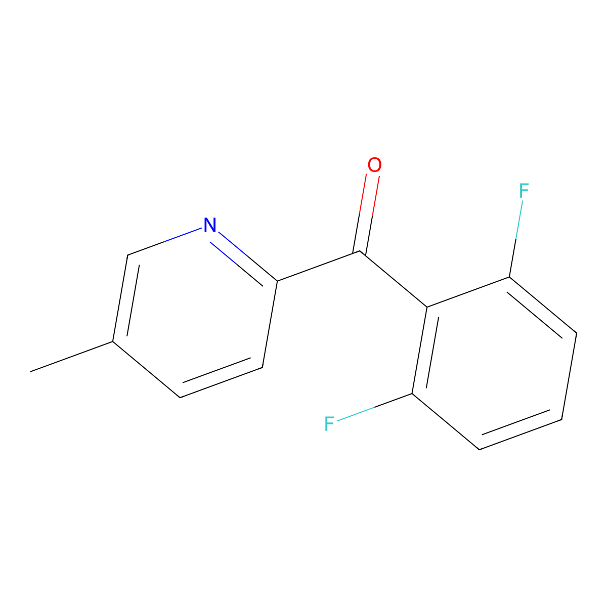 2-(2,6-Difluorobenzoyl)-5-methylpyridine molecular structure, CAS 1187164-66-4