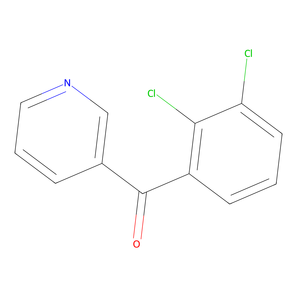 (2,3-Dichlorophenyl)(pyridin-3-yl)methanone molecular structure, CAS 1187164-68-6