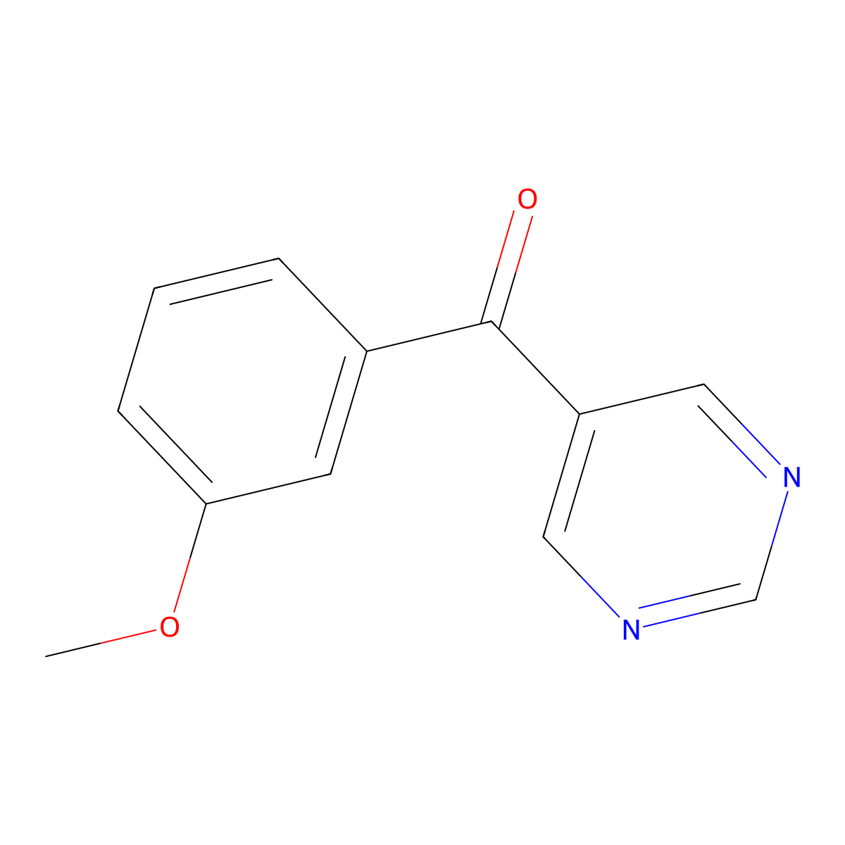 (3-Methoxyphenyl)-5-pyrimidinylmethanone molecular structure, CAS 1187164-77-7