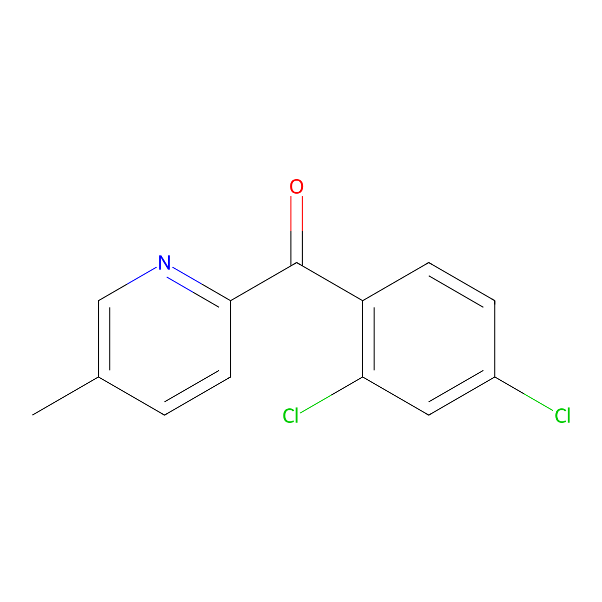 2-(2,4-Dichlorobenzoyl)-5-methylpyridine molecular structure, CAS 1187164-81-3