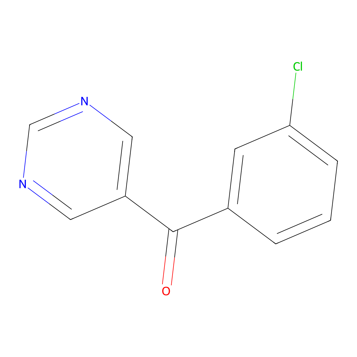 (3-Chlorophenyl)-5-pyrimidinylmethanone molecular structure, CAS 1187164-92-6