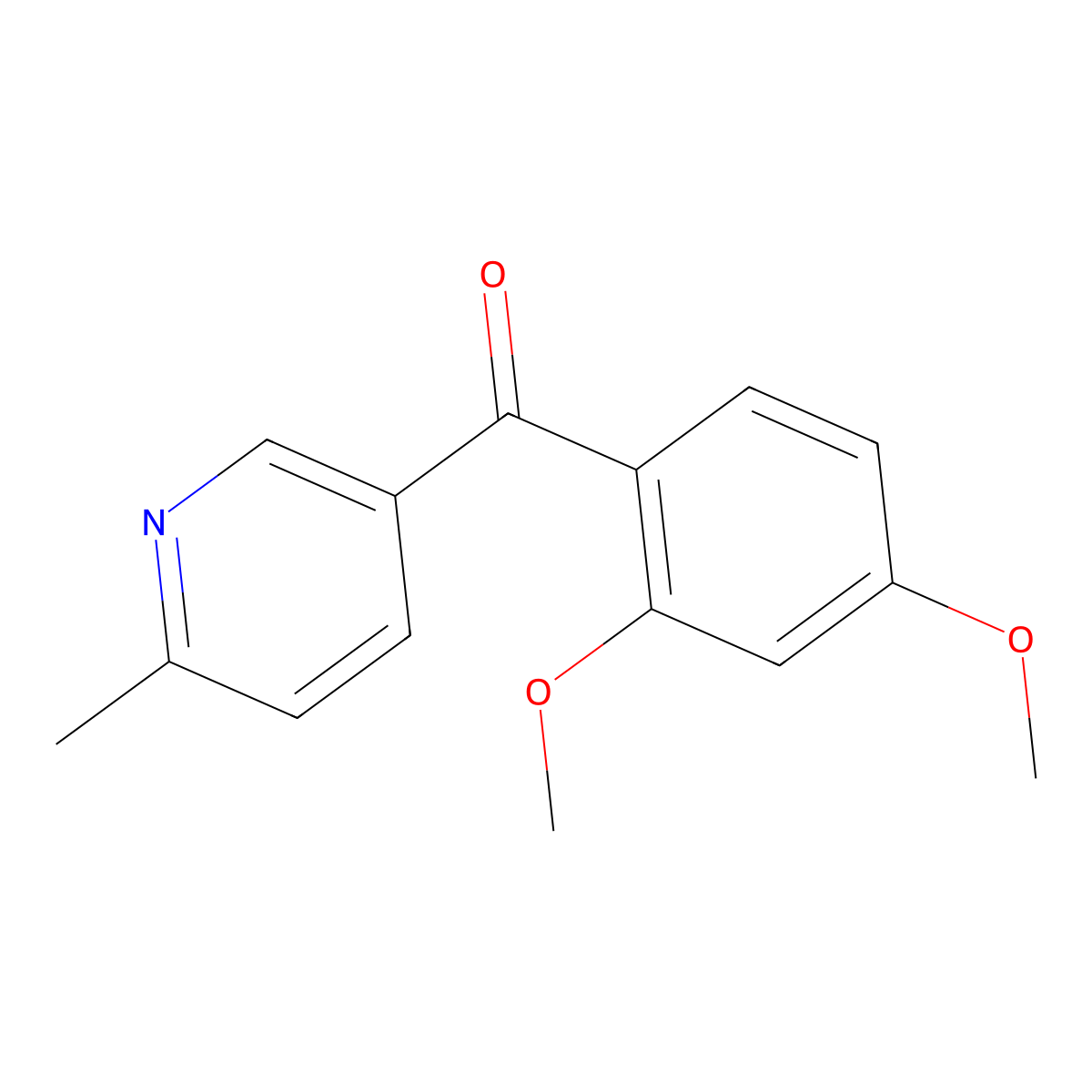 5-(2,4-Dimethoxybenzoyl)-2-methylpyridine molecular structure, CAS 1187165-00-9
