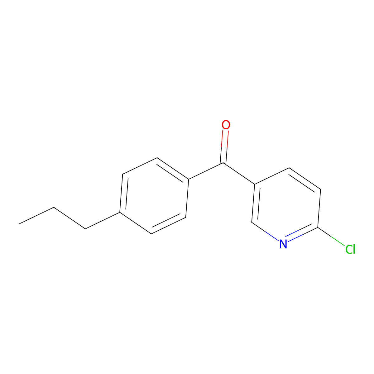 2-Chloro-5-(4-propylbenzoyl)pyridine molecular structure, CAS 1187165-04-3