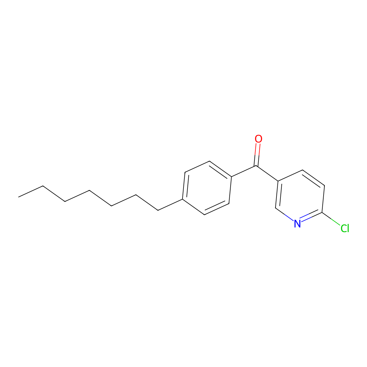 2-Chloro-5-(4-heptylbenzoyl)pyridine molecular structure, CAS 1187165-09-8