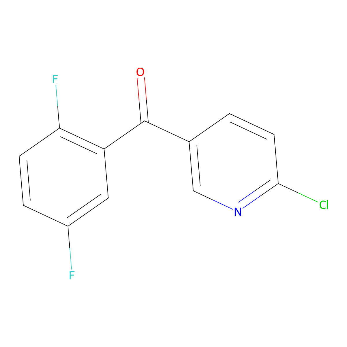2-Chloro-5-(2,5-difluorobenzoyl)pyridine molecular structure, CAS 1187165-19-0