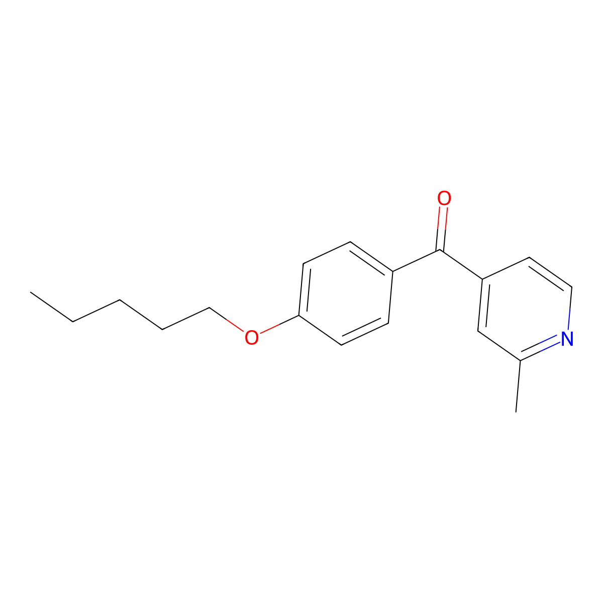 2-Methyl-4-(4-pentyloxybenzoyl)pyridine molecular structure, CAS 1187165-21-4