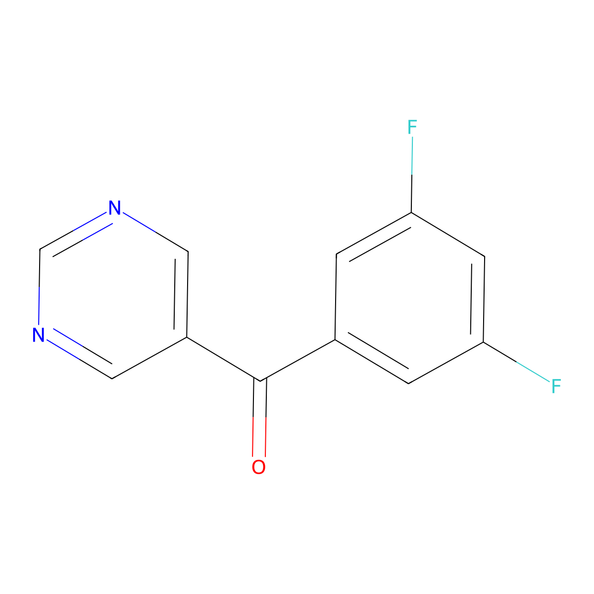 (3,5-Difluorophenyl)-5-pyrimidinylmethanone molecular structure, CAS 1187165-29-2