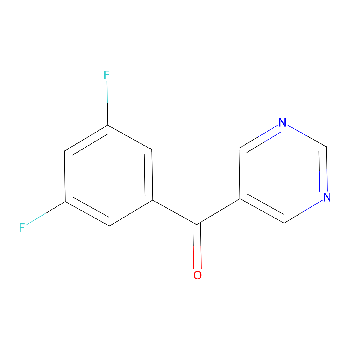 (3,5-Difluorophenyl)-5-pyrimidinylmethanone molecular structure, CAS 1187165-29-2
