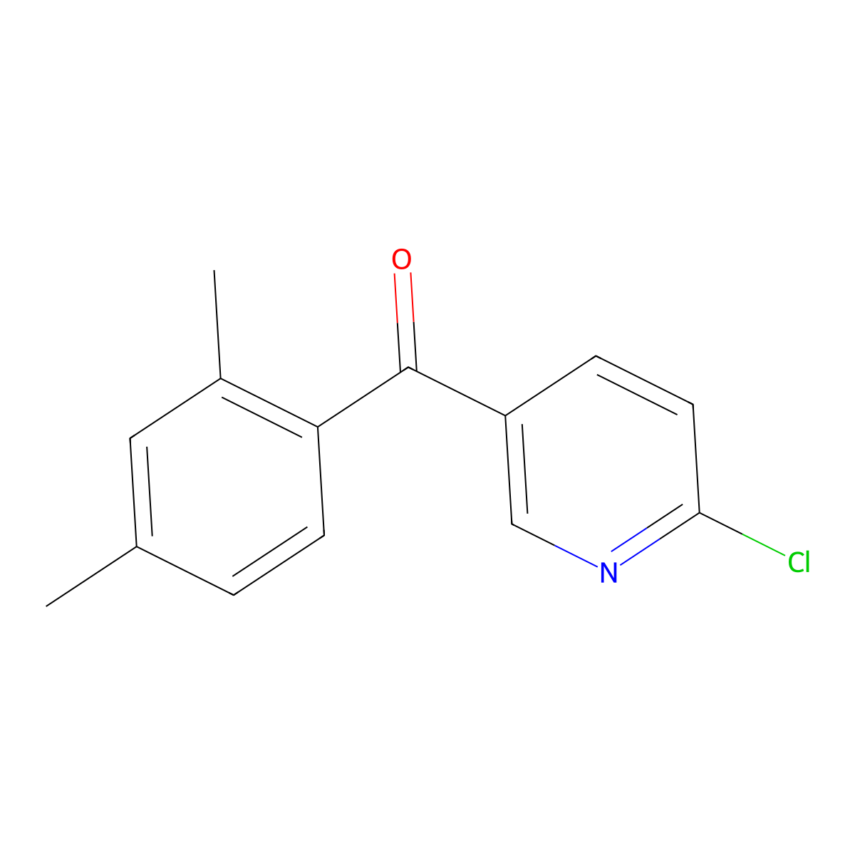 2-Chloro-5-(2,4-dimethylbenzoyl)pyridine molecular structure, CAS 1187165-32-7