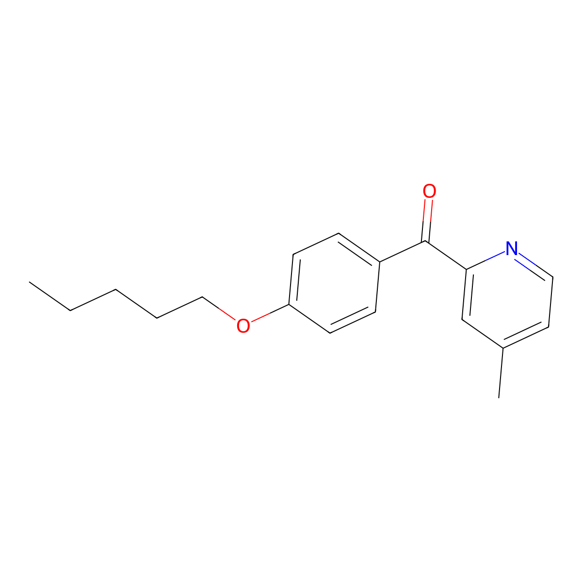 4-Methyl-2-(4-pentyloxybenzoyl)pyridine molecular structure, CAS 1187165-46-3