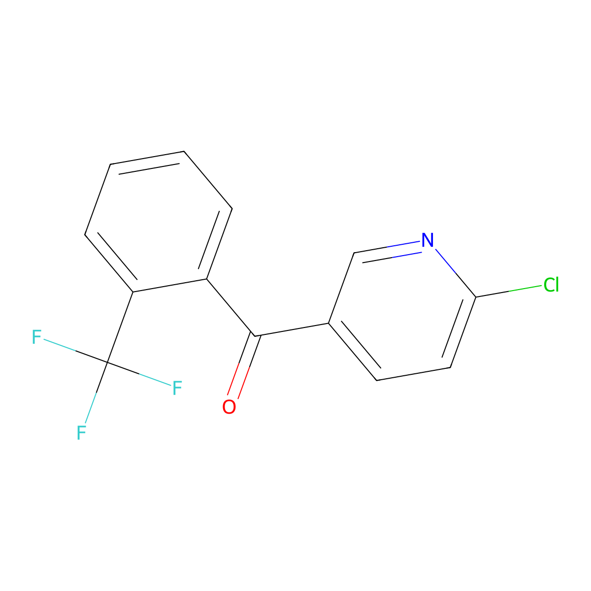 2-Chloro-5-(2-trifluoromethylbenzoyl)pyridine molecular structure, CAS 1187165-74-7