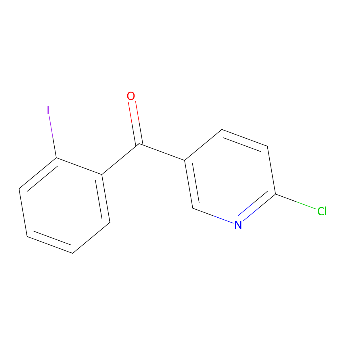 2-Chloro-5-(2-iodobenzoyl)pyridine molecular structure, CAS 1187165-85-0