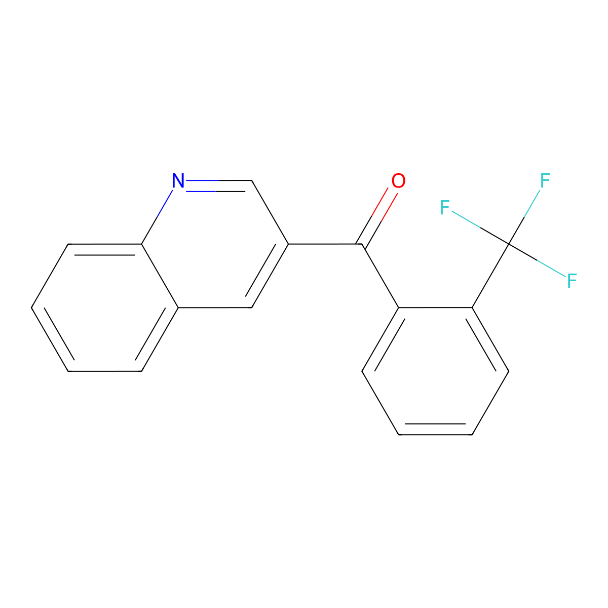 Quinolin-3-yl(2-(trifluoromethyl)phenyl)methanone molecular structure, CAS 1187165-86-1
