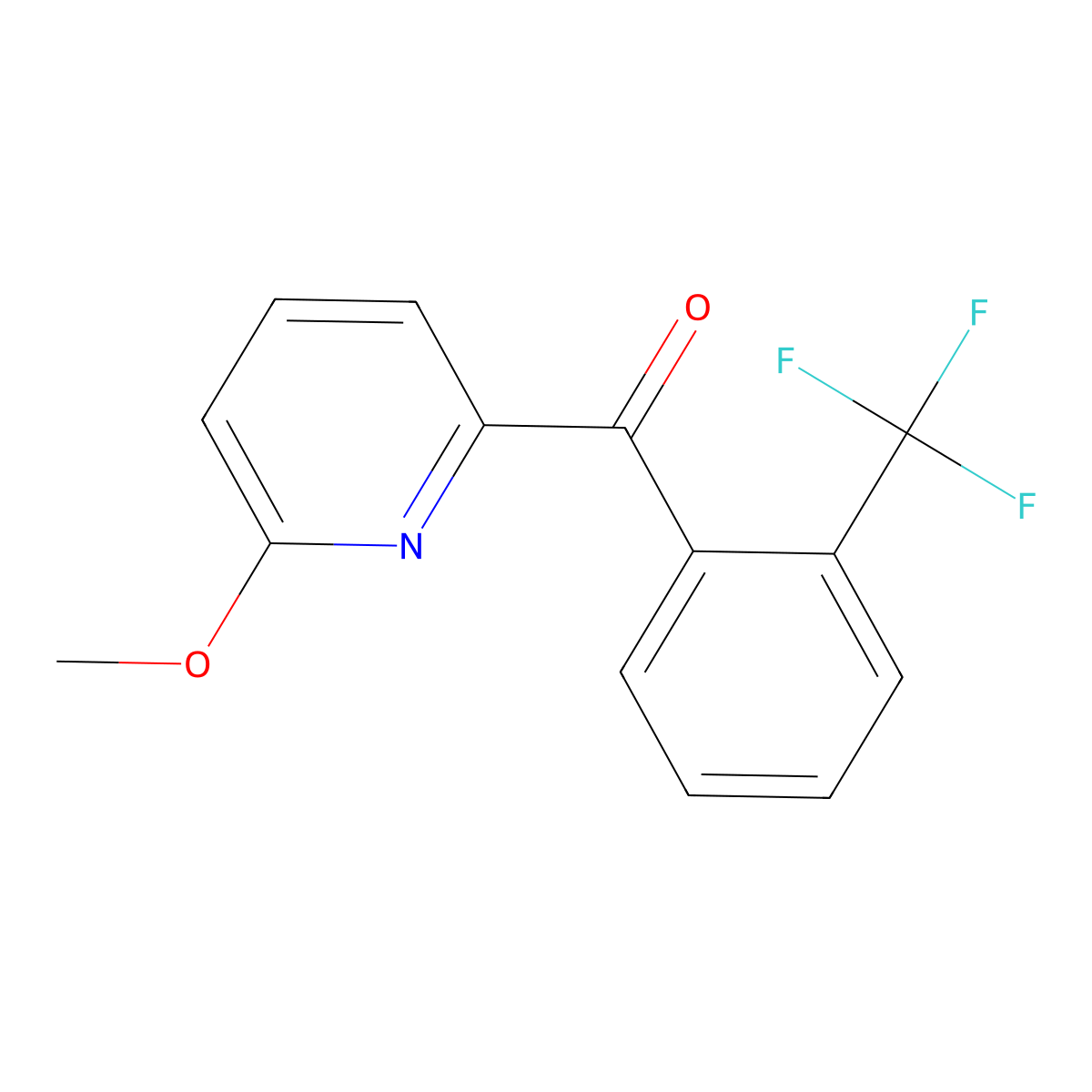 6-Methoxy-2-(2-trifluoromethylbenzoyl)pyridine molecular structure, CAS 1187165-94-1