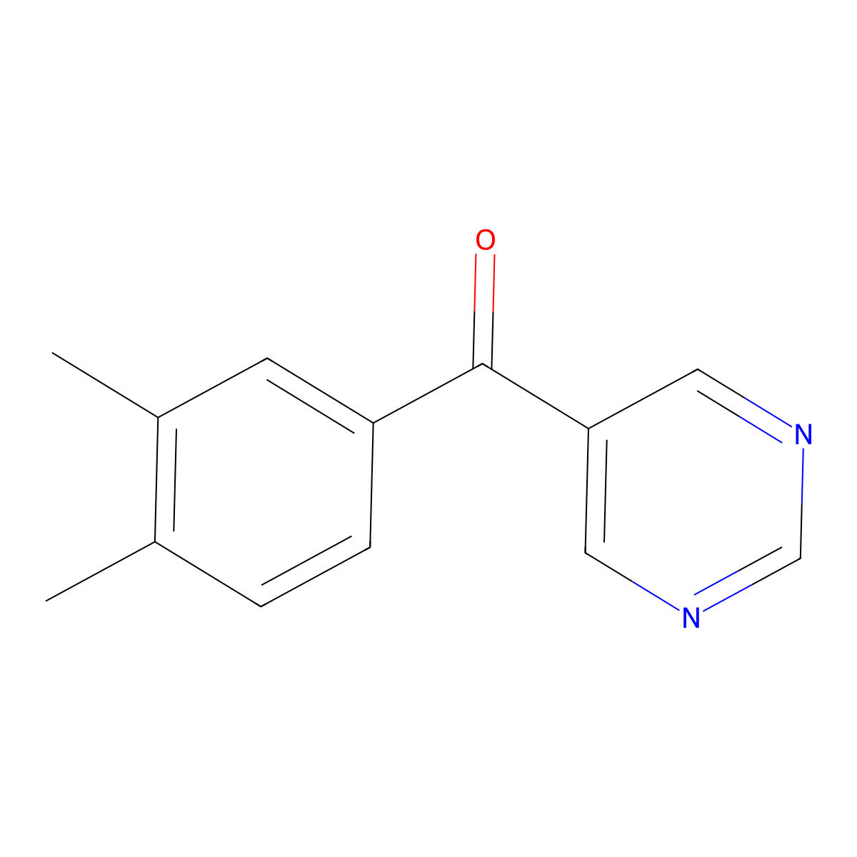 (3,4-Dimethylphenyl)-5-pyrimidinylmethanone molecular structure, CAS 1187166-00-2