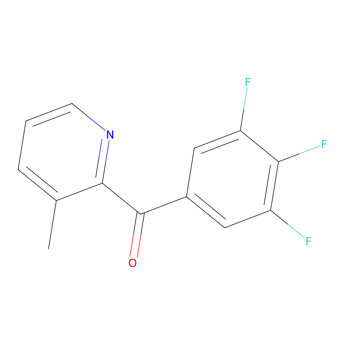 3-Methyl-2-(3,4,5-trifluorobenzoyl)pyridine molecular structure, CAS 1187166-26-2