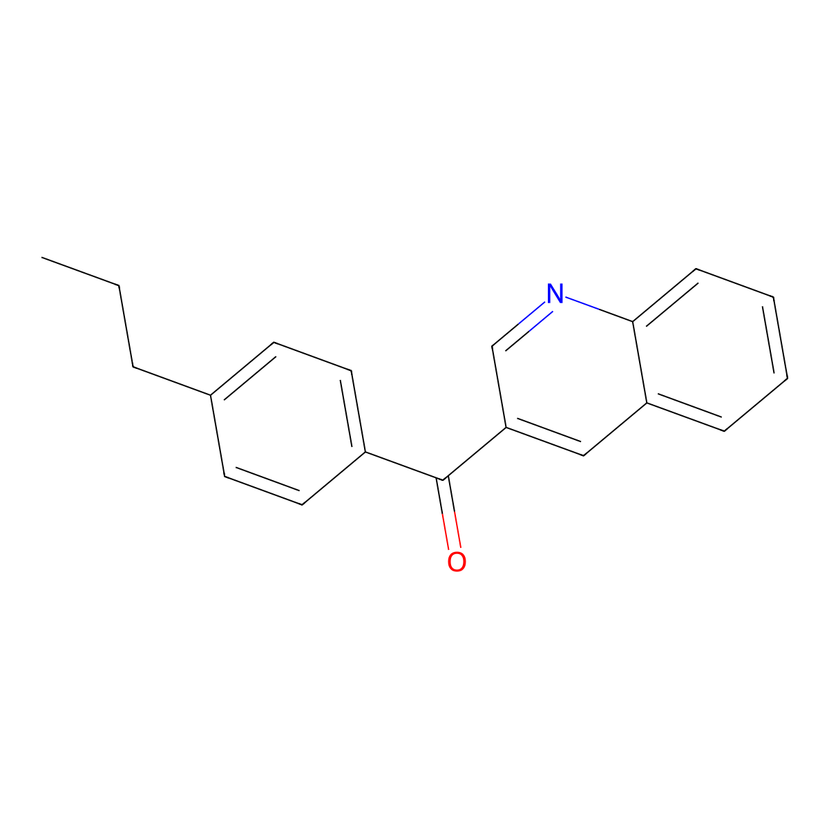 (4-Propylphenyl)(quinolin-3-yl)methanone molecular structure, CAS 1187166-28-4
