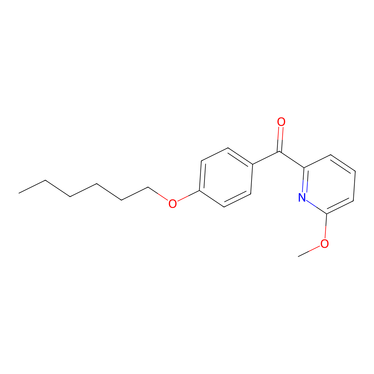 2-(4-Hexyloxybenzoyl)-6-methoxypyridine molecular structure, CAS 1187166-42-2