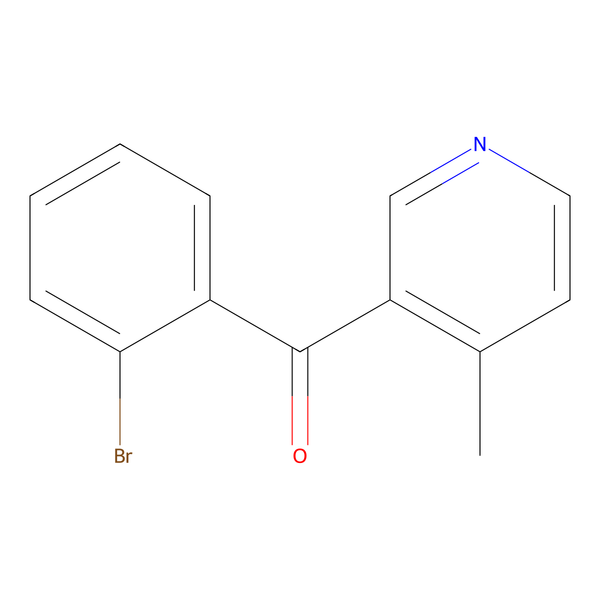 (2-Bromophenyl)(4-methyl-3-pyridinyl)methanone molecular structure, CAS 1187166-45-5